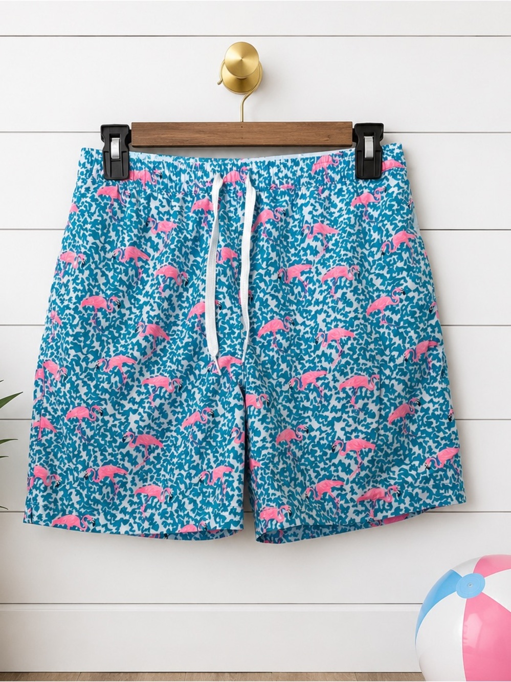 🦩 Chubbies Flamingo Swim Trunks Youth Large (14/16) Mesh Liner Beach Pool Shorts